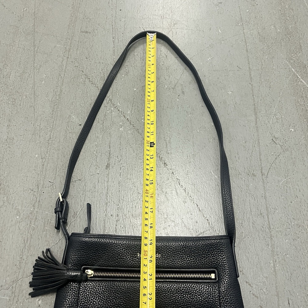 Kate Spade New York Pebbled Leather Crossbody Bag Black Tassel Zip Purse - Picture 13 of 16